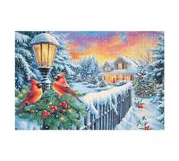 1000 Piece Jigsaw Puzzle for Adults Snowy Christmas Cabin Winter 75x50cm Stress Relief Anxiety Reduction Puzzle Perfect for Office Workers Daily Unwind After Long Work Hours