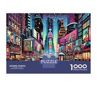 1000 Piece Jigsaw Puzzle for Adults Snowy Cityscape with Neon Lights Teenager Puzzles Relaxing Games Enhance Memory Unique Gifts for Birthday And Christmas 52x38cm/1000pcs