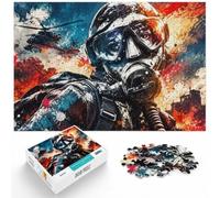 1000 Piece Jigsaw Puzzle for Adults, Soldier Gas Mask Helicopter | For quiet evenings and screen-free downtime, this adult jigsaw puzzle with 1000 pieces fits quiet afternoons.