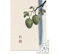 1000 Piece Jigsaw Puzzle for Adults, Soursop Fruit Sumi-e Style Painting, 38x26cm/1000pcs, Shared Puzzle Activity, Weekend Leisure And Friends And Family