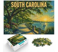 1000 Piece Jigsaw Puzzle for Adults, South Carolina Road Through Trees | For a classic tabletop challenge, this adult jigsaw puzzle with 1000 pieces fits calm indoor leisure.