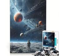 1000 Piece Jigsaw Puzzle for Adults Space Night Flashes Astro, Brain Teaser Game, Precision Cutting, Artists Collection, Fine Art 38x52cm