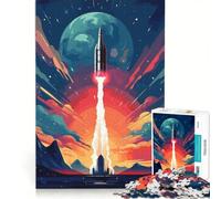1000 Piece Jigsaw Puzzle for Adults Space Rocket Blast Off, Relaxing Games, Difficult And Challenge, Unique Birthday And Gifts 50x75cm