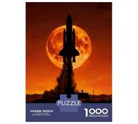 1000 Piece Jigsaw Puzzle for Adults, Space Shuttle Launch Silhouette Artwork, Creative Leisure Activity, Gift for Adults, Pieces, 70x50cm/1000pcs