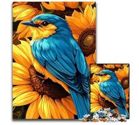 1000 Piece Jigsaw Puzzle for Adults Sparrow Sunflower Puzzle Learning Educational Toys,is Ideal As Gifts for The Whole Family for Ages 14+ 26X38CM