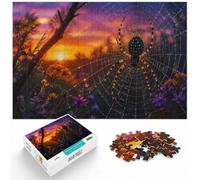 1000 Piece Jigsaw Puzzle for Adults, Spider on a Web at Sunset | For New Year downtime after the celebrations: Adult jigsaw puzzle with 1000 pieces creates puzzle time on colder days.