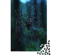 1000-Piece Jigsaw Puzzle for Adults, Spiderweb with Dew Drops And Spider, 70x50cm/1000pcs, Screen-Free Family Time, Weekend Leisure And Weekend Downtime