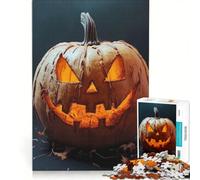 1000 Piece Jigsaw Puzzle for Adults Spooky Jack-o'-Lantern, Brain Teaser Game, Precision Cutting, Artists Collection, Fine Art 50x75cm