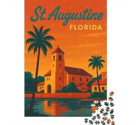 1000 Piece Jigsaw Puzzle for Adults, St. Augustine Florida Travel Poster
