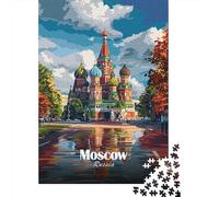 1000 Piece Jigsaw Puzzle for Adults, St. Basils Cathedral Moscow, 70x50cm/1000pcs, Idea, Family Activity And Cosy Winter Evenings