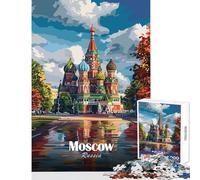 1000 Piece Jigsaw Puzzle for Adults St. Basil's Cathedral Moscow Happy Indoor Family Gathering Fun Perfect Holiday Celebration Present (38x52cm)