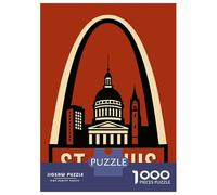 1000 Piece Jigsaw Puzzle for Adults, St. Louis Travel Artwork, Relaxing Puzzle Experience, Gift for Adults, Premium Puzzle Pieces, 52x38cm/1000pcs