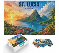 1000 Piece Jigsaw Puzzle for Adults, St. Lucia Caribbean Island
