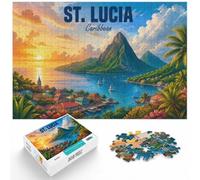 1000 Piece Jigsaw Puzzle for Adults, St. Lucia Caribbean Island