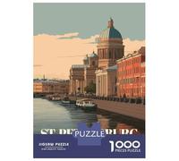1000 Piece Jigsaw Puzzle for Adults St. Petersburg Vintage Travel Jigsaw Toy Wall Decor Difficult Hard Unique Gifts for Birthday And Christmas 52x38cm/1000pcs