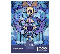 1000 Piece Jigsaw Puzzle for Adults, Stained Glass Celestial Design Artwork, Family Puzzle Fun, Winter Indoor Entertainment, Premium Puzzle Pieces, 52x38cm/1000pcs