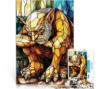 1000 Piece Jigsaw Puzzle for Adults Stained Glass Goblin Herausforderndes Spiel Einzigartige Wohndekoration und Geschenke38x26cm