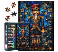 1000 Piece Jigsaw Puzzle for Adults Stained Glass Nutcracker Christmas Art Vibrant Holiday Illustration Jigsaw Puzzles Festive Cheer Paper Puzzles Relaxing and Stress Relief 50.5x70.5cm