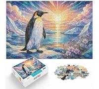 1000 Piece Jigsaw Puzzle for Adults, Stained Glass Penguin | Enjoy a quiet hobby for adults around the table for screen-free time.
