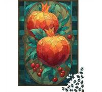 1000-Piece Jigsaw Puzzle for Adults, Stained Glass Pomegranates And Berries, 70x50cm/1000pcs, Screen-Free Winter Activity, Home Relaxation And Time at Home