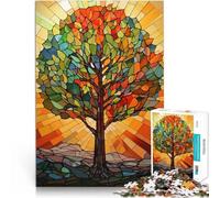 1000 Piece Jigsaw Puzzle for Adults Stained Glass Tree Of Life Games Toys Gift Fun at Home Activities, Birthday Present,Travel Gifts, 50x70cm