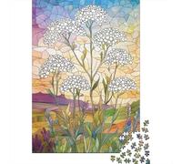 1000-Piece Jigsaw Puzzle for Adults, Stained Glass Wildflowers, 70x50cm/1000pcs, Shared Puzzle Activity, Weekend Leisure And Time Together