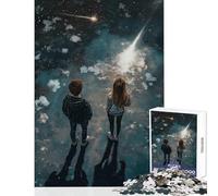 1000 Piece Jigsaw Puzzle for Adults Stargazing Couple Under Shooting Stars Impossible Game Staycation Kill Time Educational Toy Enhance Love between Couples (50X75cm)
