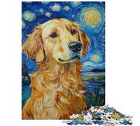 1000 Piece Jigsaw Puzzle for Adults Starry Doggy Night Practical Game For Family Fun Home Decoration Toys for Birthday, Chrismas Size 38x26cm