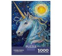 1000 Piece Jigsaw Puzzle for Adults Starry Unicorn Majesty -6 Puzzles for Adults Fun Games Precision Cutting Difficult And Challenge 38x26cm/1000pcs
