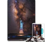 1000 Piece Jigsaw Puzzle for Adults, Statue of Liberty Under the Milky Way