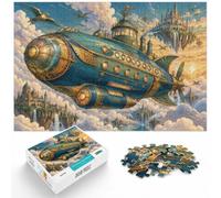 1000 Piece Jigsaw Puzzle for Adults, Steampunk Airship Floating Castle | For a puzzle gift at Christmas: 1000-piece jigsaw puzzle for adults offers 1000 pieces for the Christmas break.