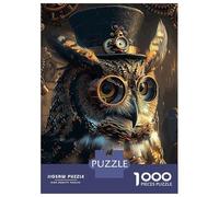 1000 Piece Jigsaw Puzzle for Adults Steampunk Animal Owl Jigsaw Toy Wall Decor Difficult Hard Unique Gifts for Birthday And Christmas 70x50cm/1000pcs