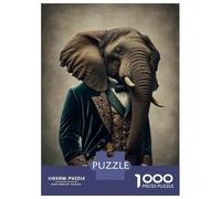 1000 Piece Jigsaw Puzzle for Adults Steampunk Elephant Art Print Adult Puzzles Toy Wall Decor Staycation Kill Time Birthday And Unique Gifts 38x26cm/1000pcs