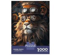 1000 Piece Jigsaw Puzzle for Adults Steampunk Lion Animal Jigsaws for Adults Family Game Analysis And Logic Difficult And Challenge 52x38cm/1000pcs