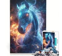 1000 Piece Jigsaw Puzzle for Adults Stellar Phantom︰ The Cosmic Horse, Educational Toy, Decompressing Intellectual, Great Gift for Gaming 38x52cm