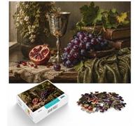 1000 Piece Jigsaw Puzzle for Adults, Still Life with Fruit and Chalice | For calm afternoons: 1000-piece jigsaw puzzle for adults; with 1000 pieces to keep the challenge engaging.