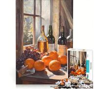1000 Piece Jigsaw Puzzle for Adults Still Life with Wine And Fruit, Educational Toy, Decompressing Intellectual, Great Gift for Gaming 50x75cm