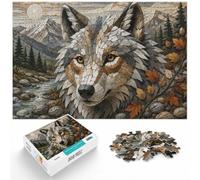 1000 Piece Jigsaw Puzzle for Adults, Stone Mosaic Wolf Head Art | For the Christmas break, this adult jigsaw puzzle with 1000 pieces turns winter downtime into puzzle time.