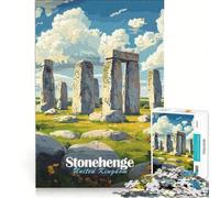 1000 Piece Jigsaw Puzzle for Adults Stonehenge Illustration, Educational Games, Analysis And Logic, Unique Challenge Game 38x26cm