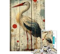 1000 Piece Jigsaw Puzzle for Adults Stork on Weathered Wood Adult Jigsaw Puzzle Hands-on Game Pattern Assembly Birthday And Unique Gifts (Size 38x26cm)