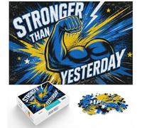 1000 Piece Jigsaw Puzzle for Adults, Stronger Than Yesterday Arm Graphic | For unhurried leisure at home, this adult jigsaw puzzle with 1000 pieces combines concentration with relaxation.