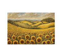 1000 Piece Jigsaw Puzzle for Adults,Sunflower Field, Puzzles with Letters on Back, Challenging Puzzle for Game Night Home Décor, 19.7 x 29.5