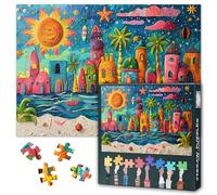 1000 Piece Jigsaw Puzzle for Adults Sunny Seaside Fantasy Landscape Vibrant Coastal Scene Relaxing Beach Art Puzzle Challenging Puzzle Game for Adults 27.5x19.7 Inches