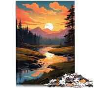 1000 Piece Jigsaw Puzzle for Adults Sunset at the lake Educational Games Home Decoration Puzzle 26x38cm Enhance love between couples