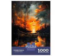 1000 Piece Jigsaw Puzzle for Adults Sunset Boat Travel Jigsaw for Adults Relaxing Games Stress Reliever Birthday And Unique Gifts 70x50cm/1000pcs
