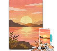 1000 Piece Jigsaw Puzzle for Adults, Sunset Landscape Circle Orange | For winter days with time to puzzle, this adult jigsaw puzzle with 1000 pieces suits quiet days around New Year.
