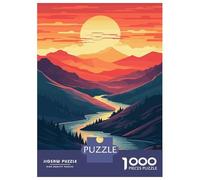 1000 Piece Jigsaw Puzzle for Adults Sunset on The River Teenager Puzzles Family Games Difficult Hard Parent-child Interaction 38x26cm/1000pcs