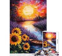 1000 Piece Jigsaw Puzzle for Adults Sunset River Landscape Fun Interactive Family Experience Wonderful Holiday Giftsing Choice (38x26cm)