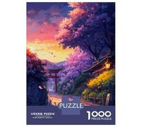 1000 Piece Jigsaw Puzzle for Adults Sunset Torii Gate Jigsaw for Adults Relaxing Games Stress Reliever Birthday And Unique Gifts 38x26cm/1000pcs