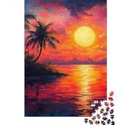 1000 Piece Jigsaw Puzzle for Adults, Sunset Tropical Island
